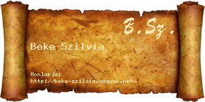 Beke Szilvia névjegykártya