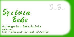 szilvia beke business card